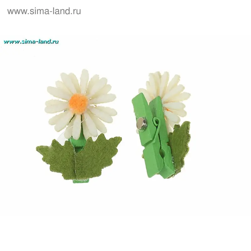 магнит ткань прищепка ромашка 4*2,7 см