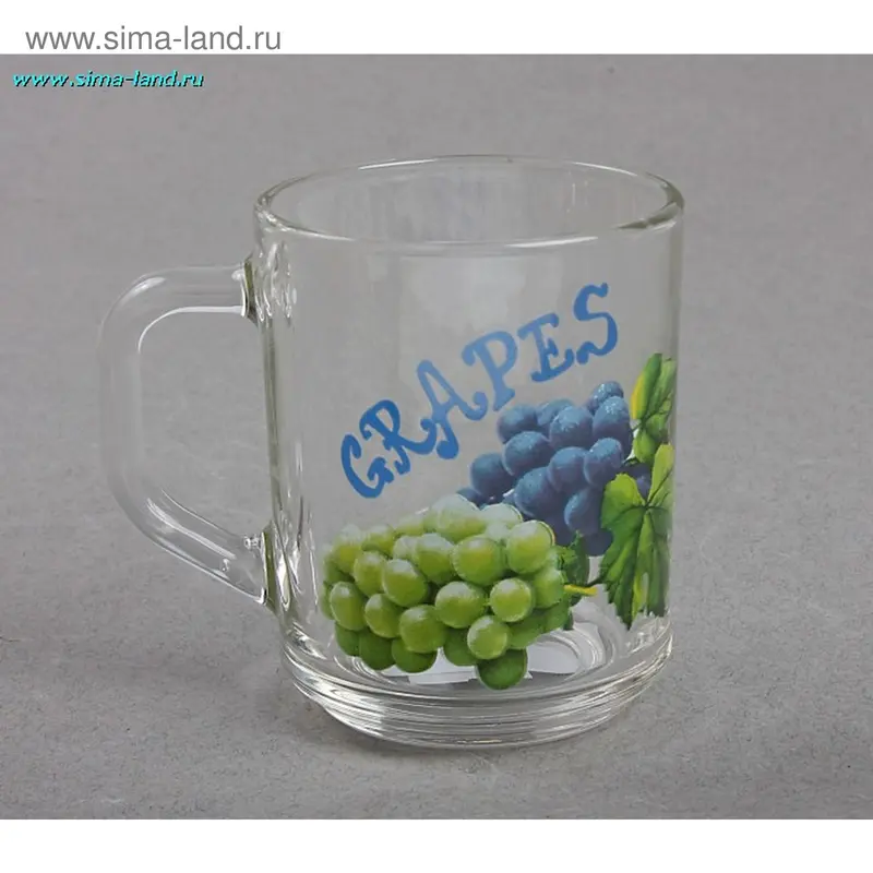 Кружка стеклянная "Виноград"