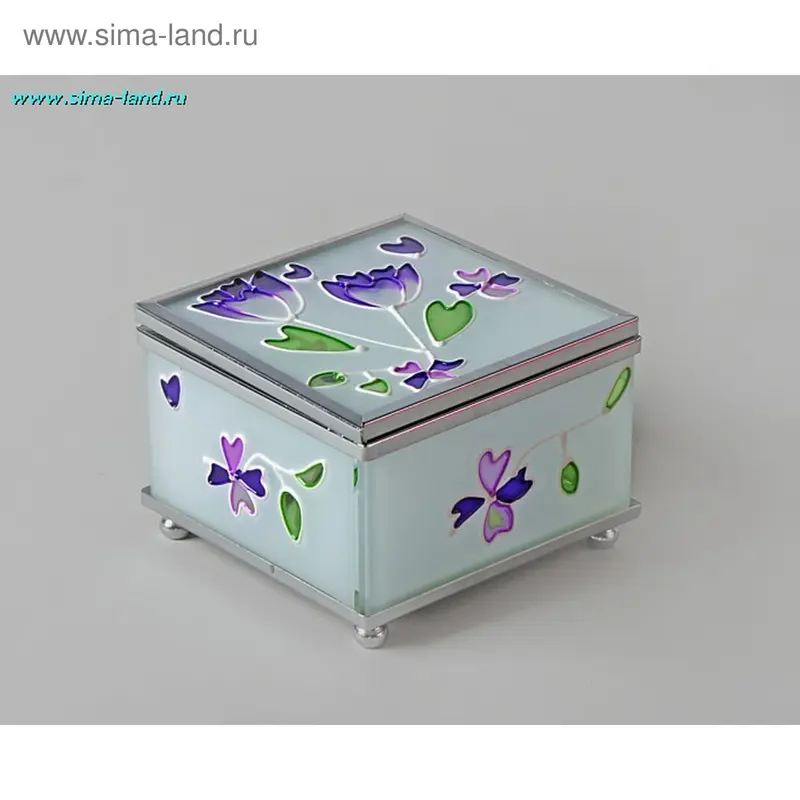 шкатулка стекло тюльпаны на белом