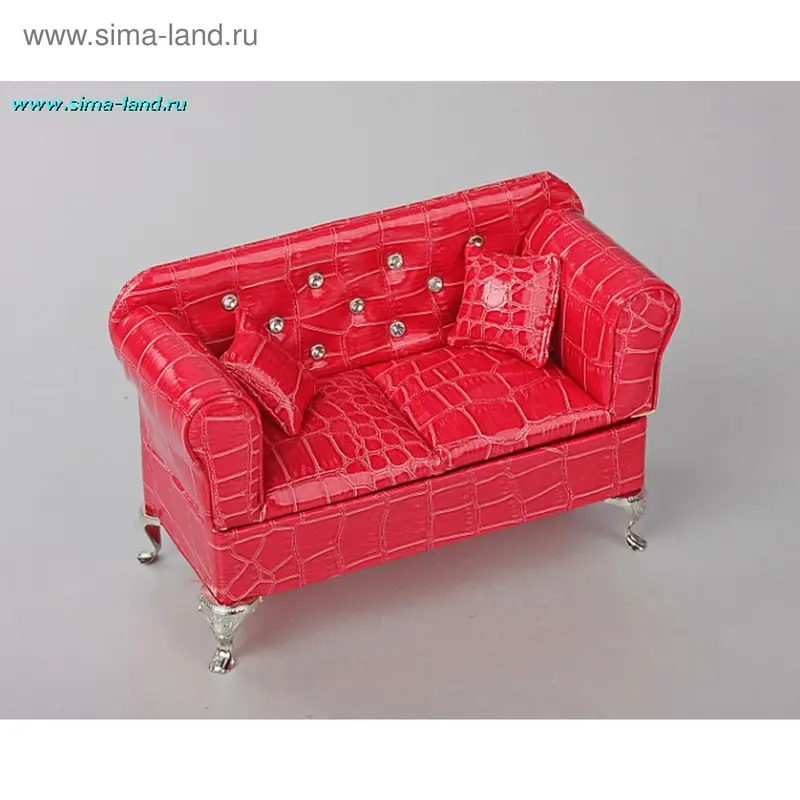 шкатулка кожзам диван красный аллигатор