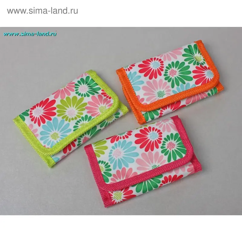 кошелёк детский раскладной цветы 23*11,5см