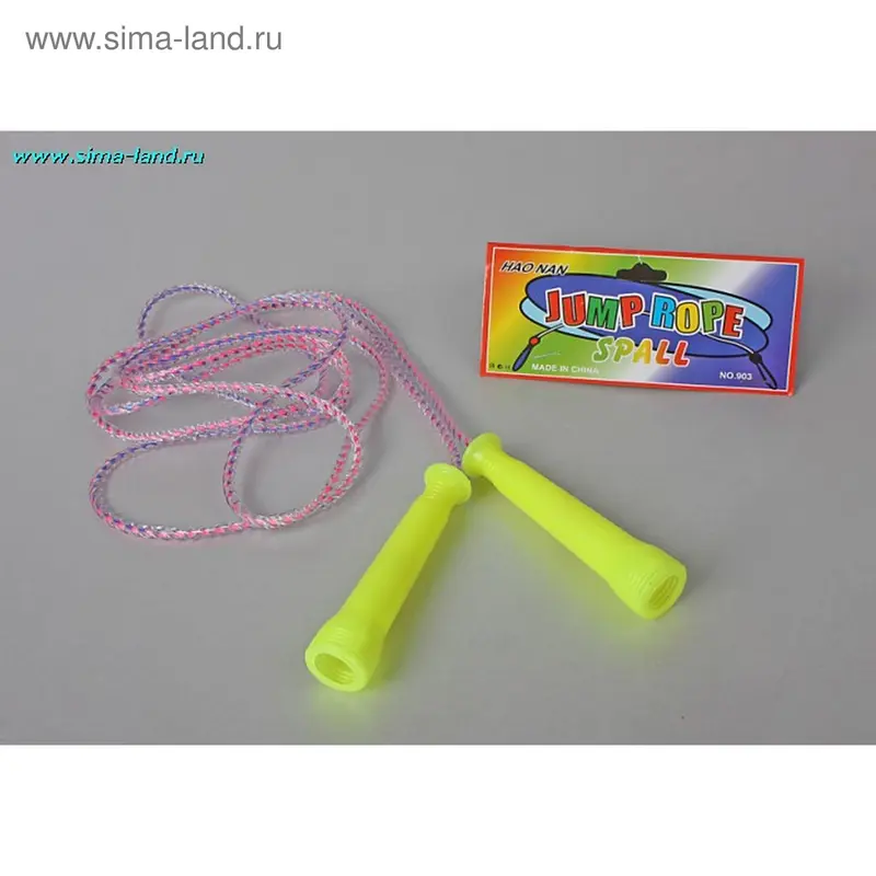 Скакалка с пластиковыми ручками, плетение, цвета МИКС