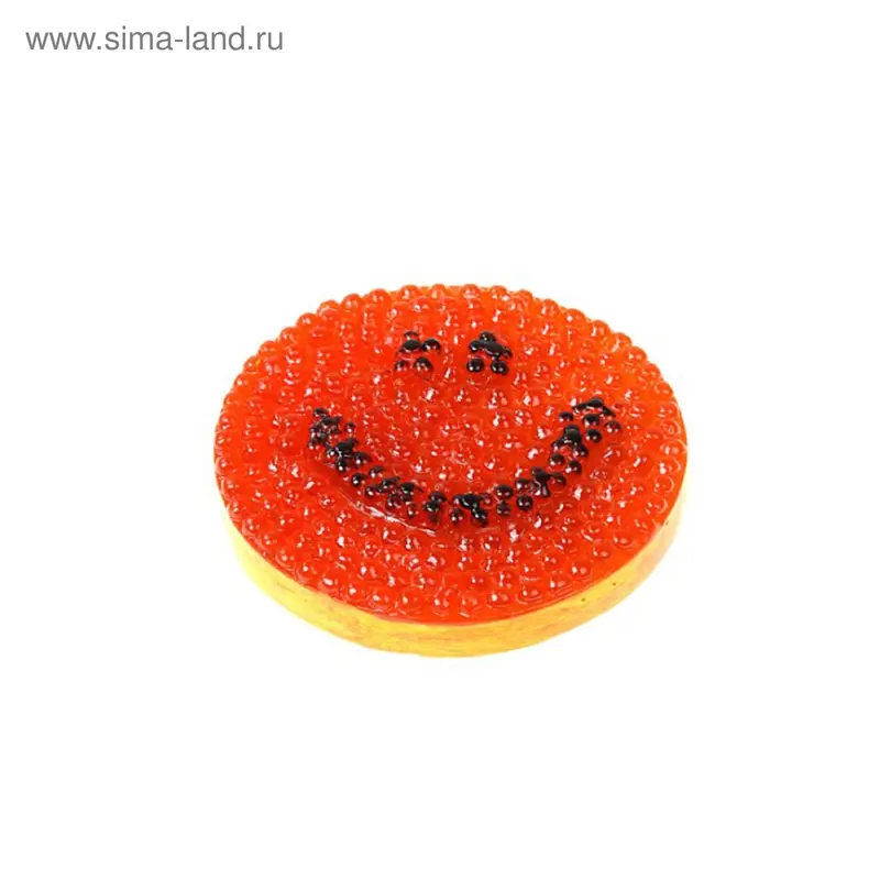 Магнит "Бутерброд с икрой, смайл" 5,5×0,5 см