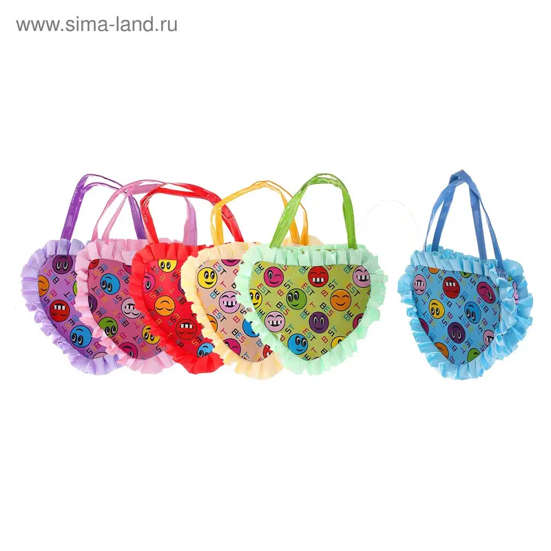 Сумочка детская сердечком с рюшами, цвета МИКС
