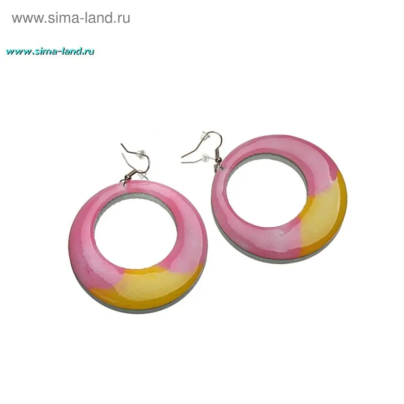 Серьги с эмалью «Круги» кольца