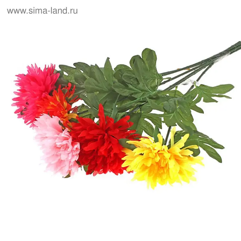 цветы искусственные (стебель-пластик,бутон-ткань) хризантема d-12