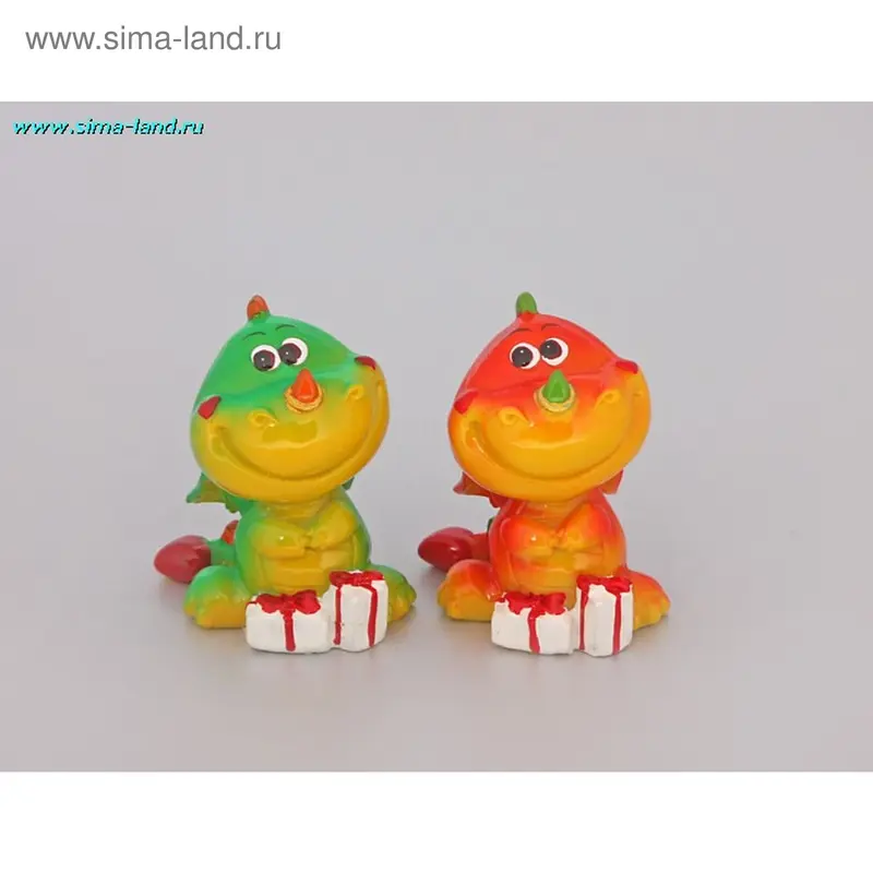 полистоун дракошка смайлик с маленьким подарочком