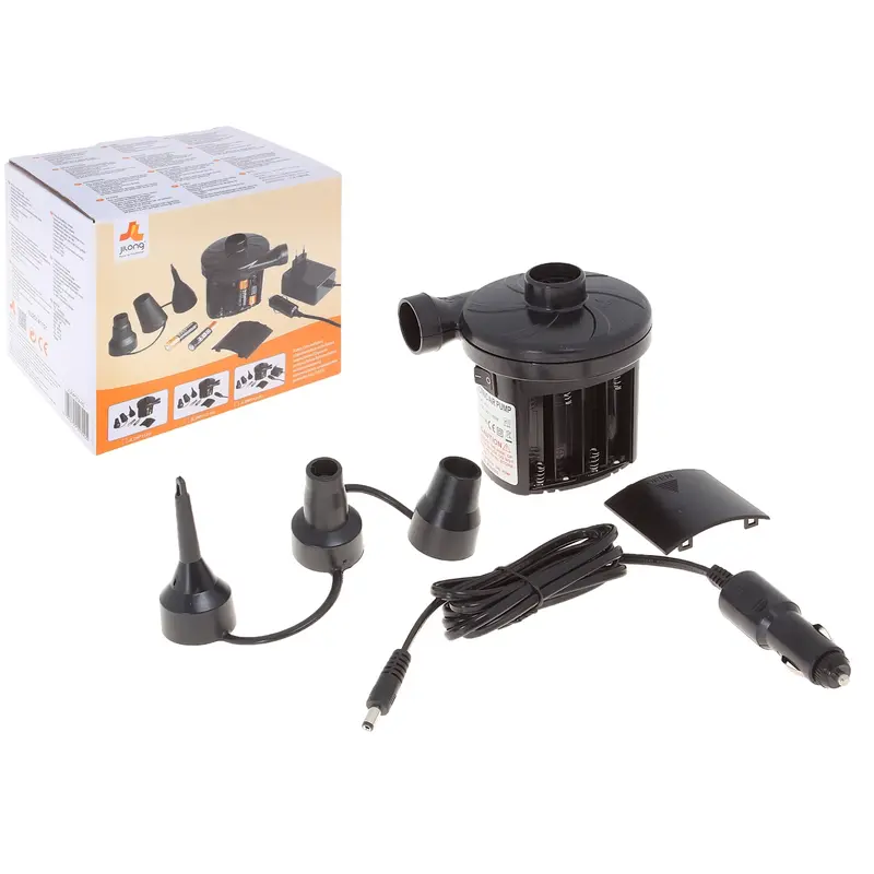 Насос электрический 2 в 1 (12 V), батарейки 8 AA, 3 насадки