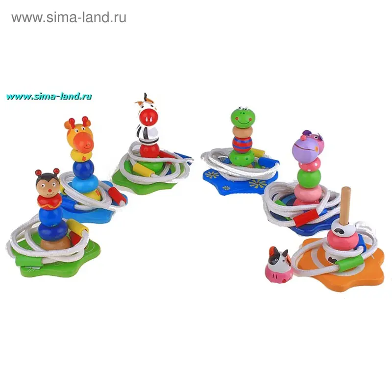 Игра, кольцеброс "Зверята", микс, в пакете