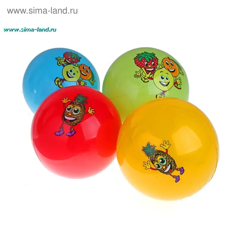 Мяч, 2 картинки "Фрукты", PVC, цвета микс, в пакете