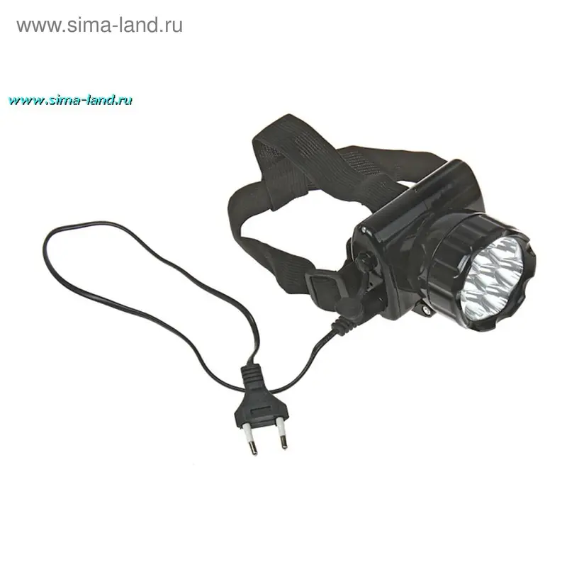 Фонарик налобный (7 диодов) на аккумуляторе, 220V