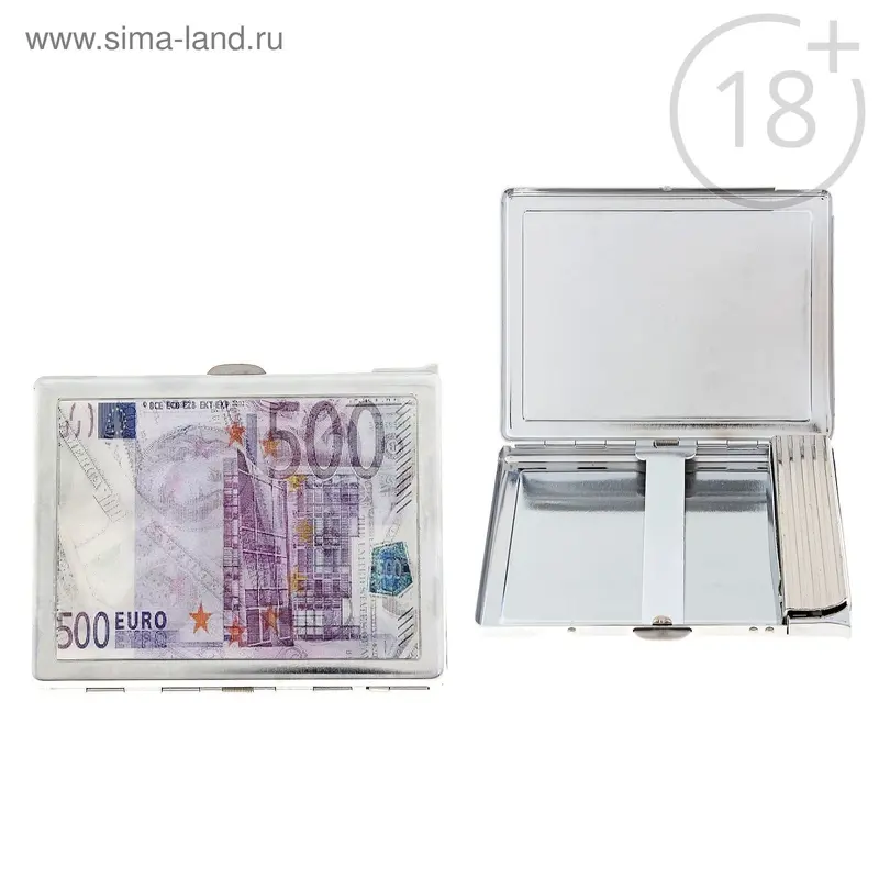 Портсигар "Валюта", картинка перевёртыш, зажигалка