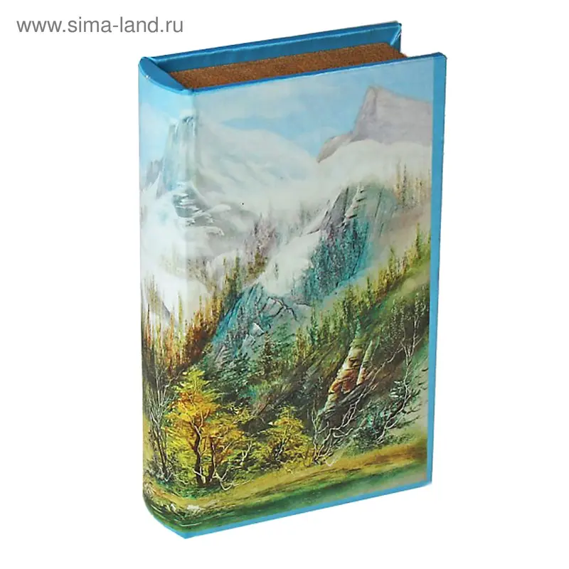 Ключница-книга дерево ""Туман в горах"" 17х11х5 см