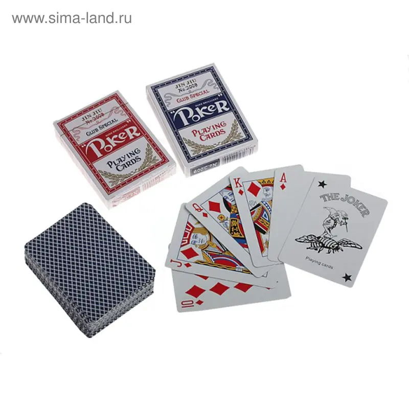 Карты игральные бумажные Poker, 54 шт., 8,8 × 6,3 см, микс