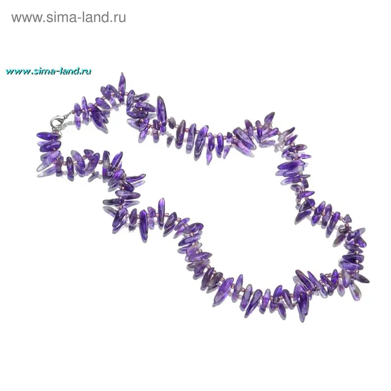 Бусы амазонка «Аметист», 60см