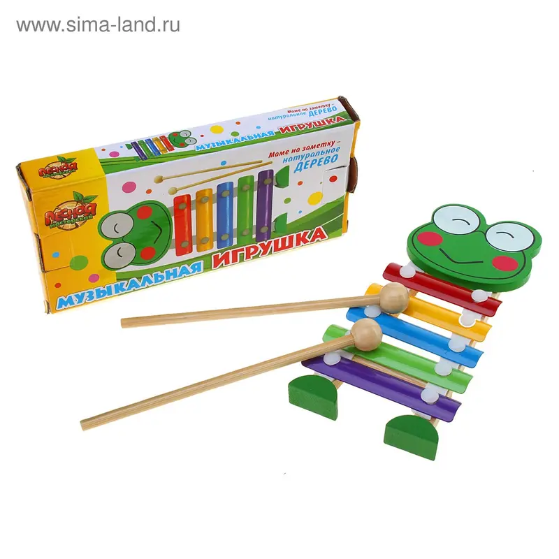 Музыкальная игрушка-металлофон "Лягушка", 5 тонов