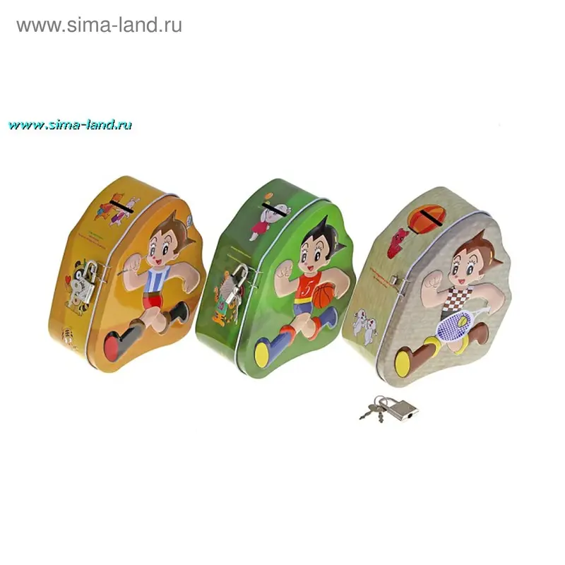 копилка металл мальчик спортсмен 14*10*6,5 см