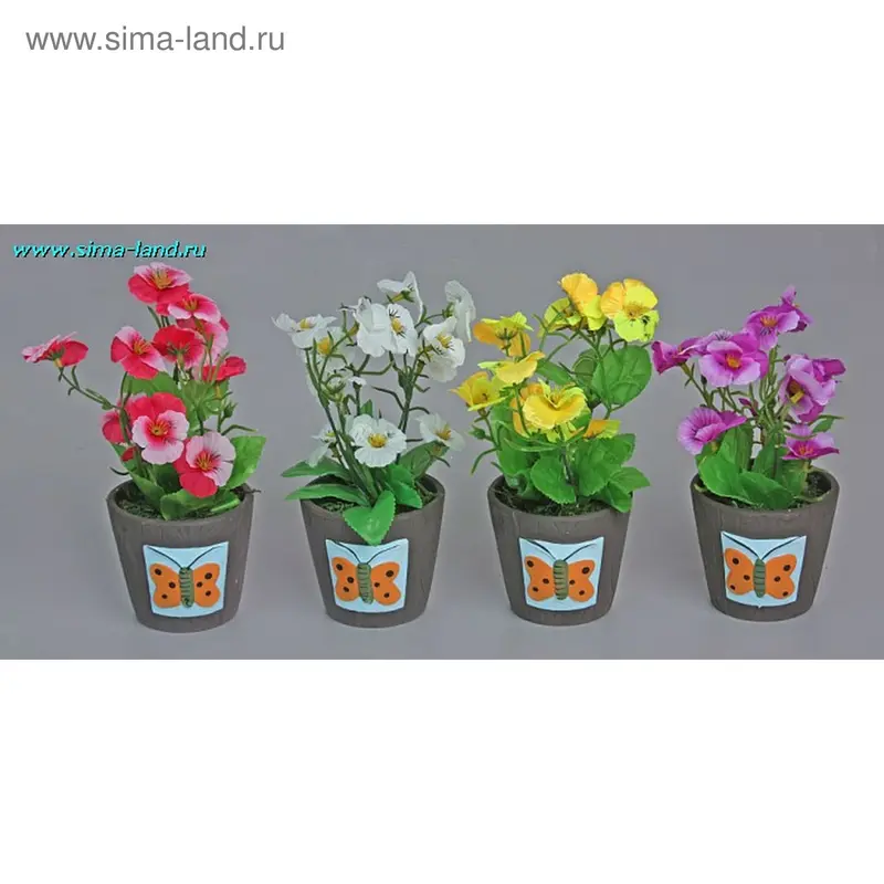 композиция мини фиалка 22 см