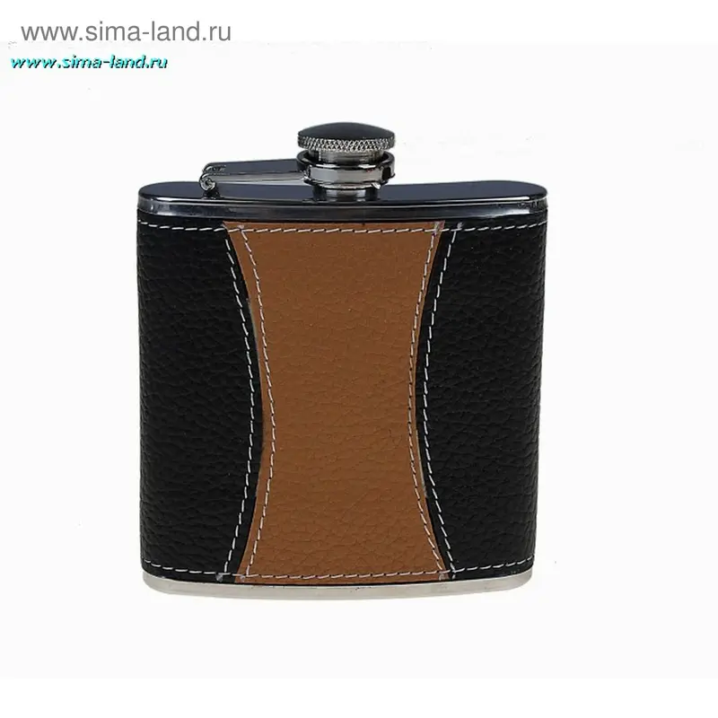 Фляжка 6 oz "Комби" темно-светло коричневая