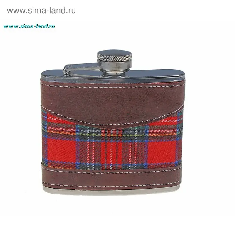 Фляжка 5oz "Красно-коричневая шотландка"