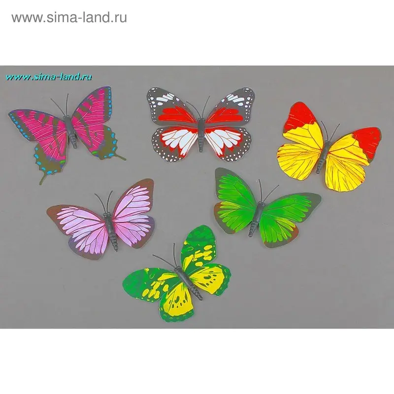 магнит пластик бабочка калейдоскоп красок 8,5*5 см