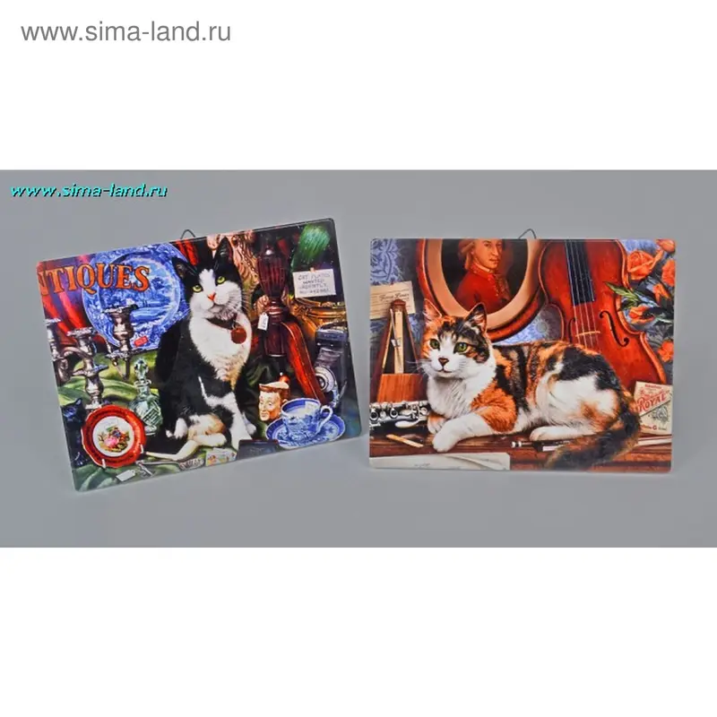 керамика настольная картина кошечка 13,5*17,5 см