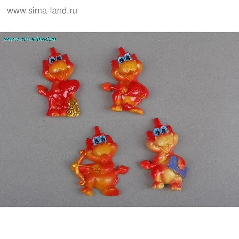 магнит полистоун дракончик купидон 6*4,5 см