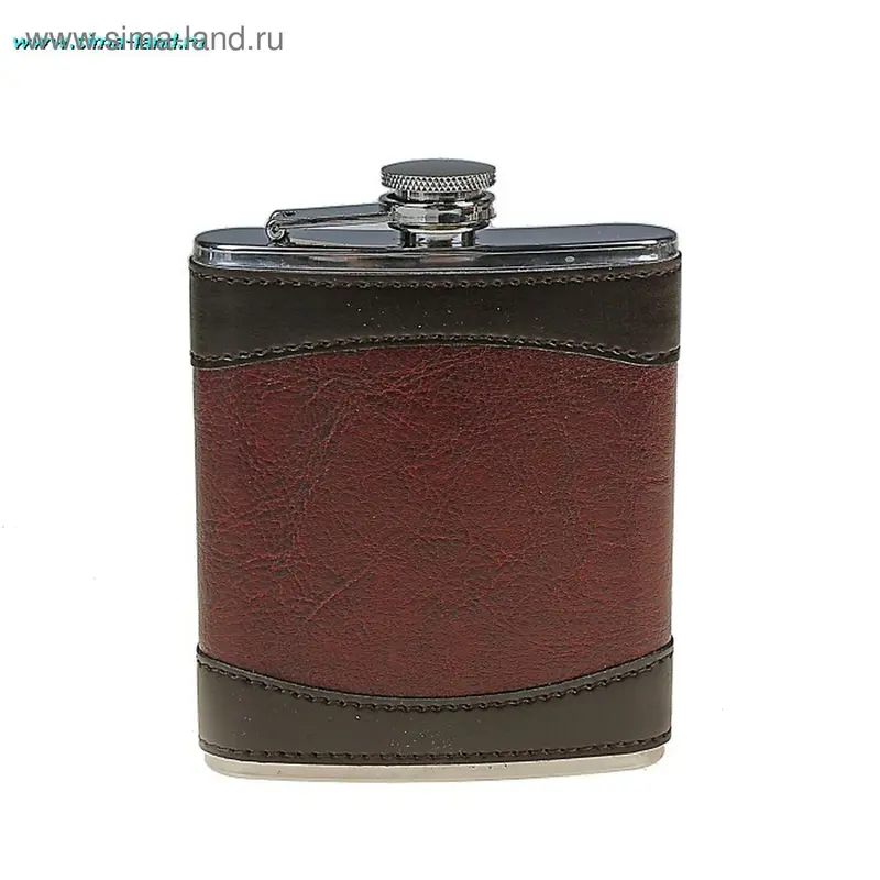 Фляжка 7 oz "Комби" коричневая и бордо