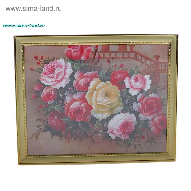 картина фото мини 20*25 см пионы узор