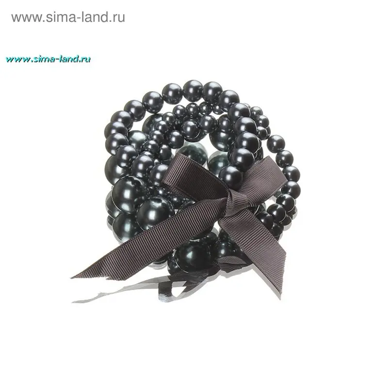 Браслет под жемчуг 4 ряда, на ленте