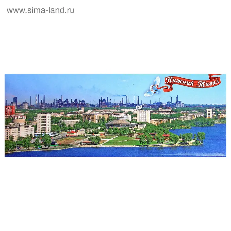 Магнит закатной "Нижний Тагил. Город. Голубь"