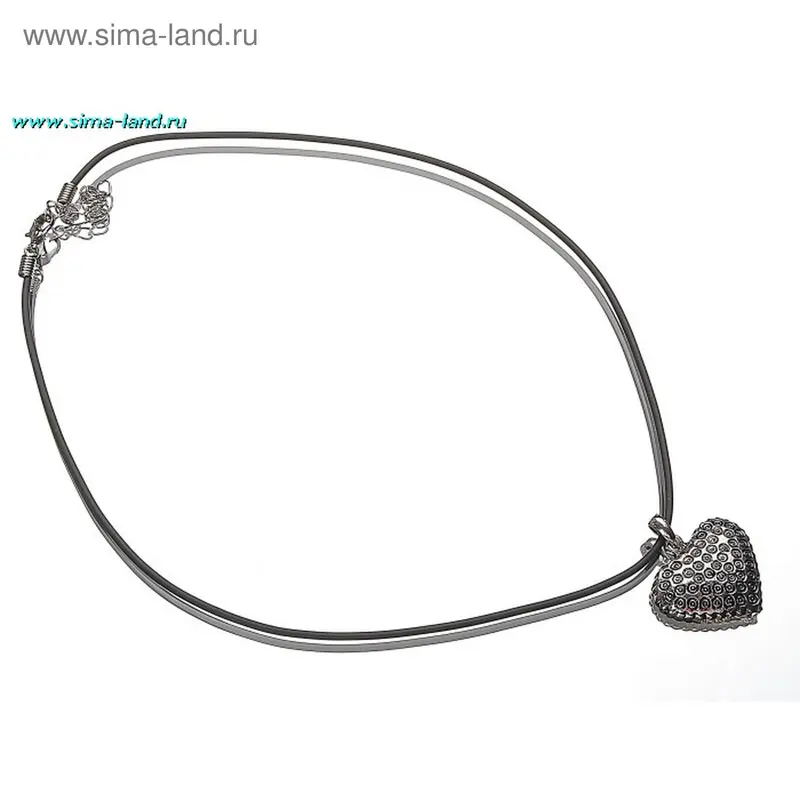 Кулон на шнурке «Сердце» в узор, 45см