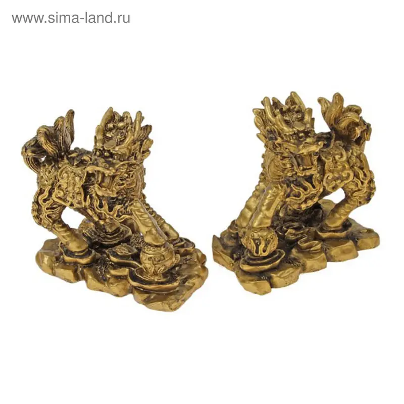 Нэцкэ бронза "Кирины" (набор 2 шт) 8*8,5