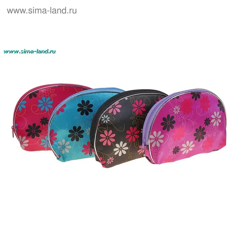 Косметичка полуовальная "Ромашка", микс