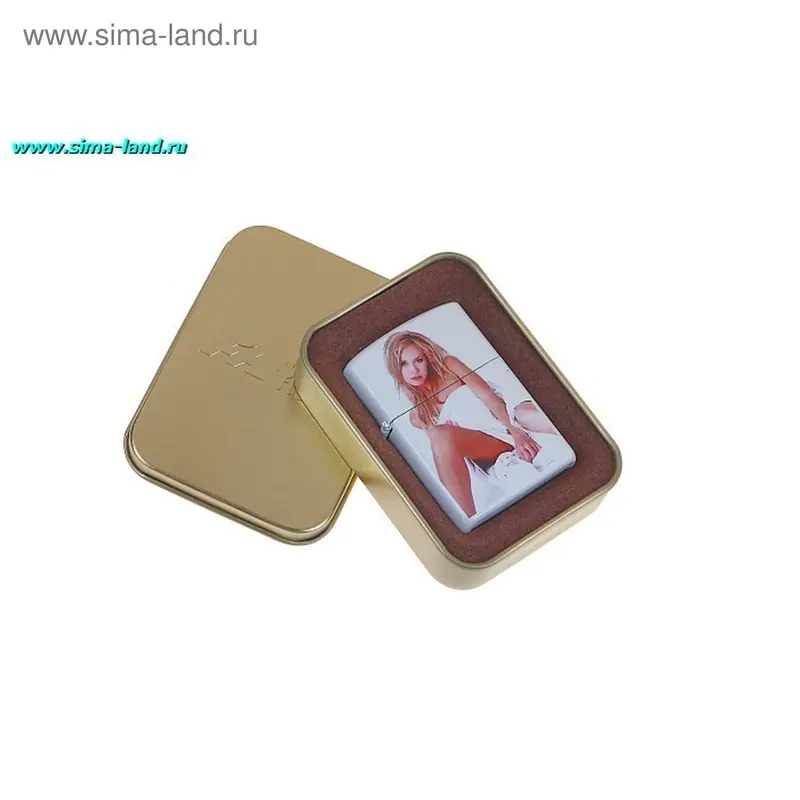 Зажигалка бензиновая "Девушка в белом", в подарочной коробке