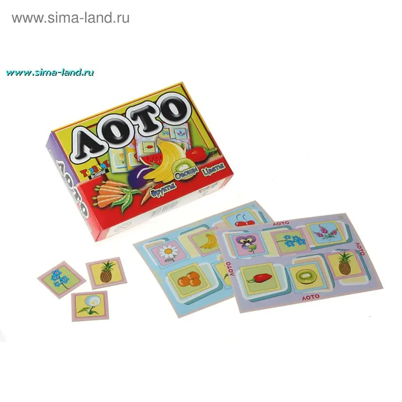 лото Фрукты, овощи, цветы 00149 12*4*17 см