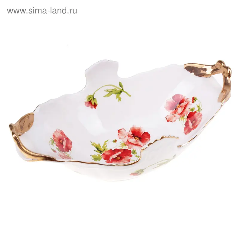 Блюдо лодочка "Маки"