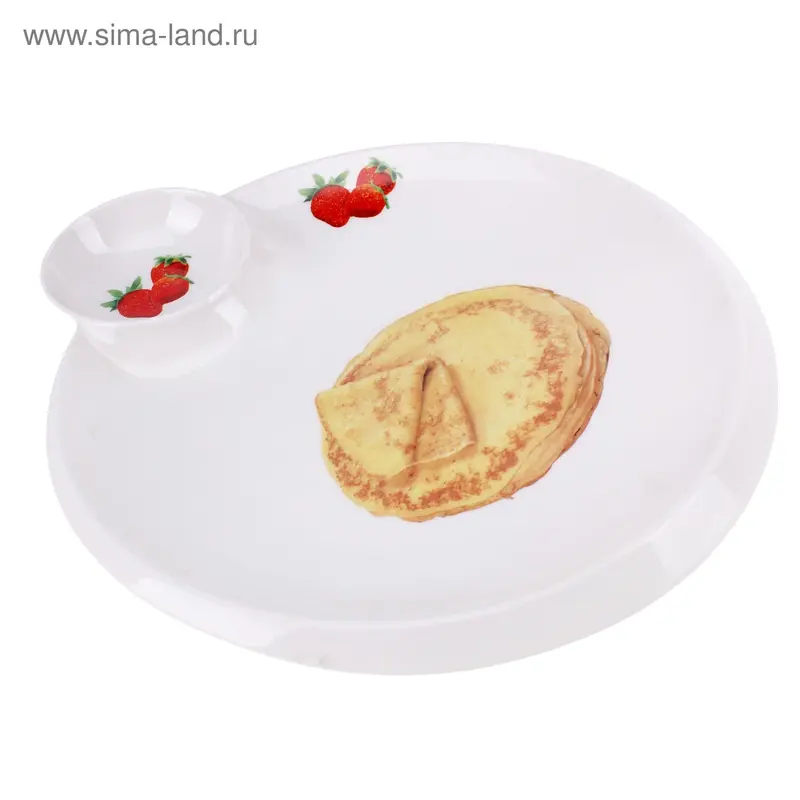 Менажница для блинов, с клубничкой