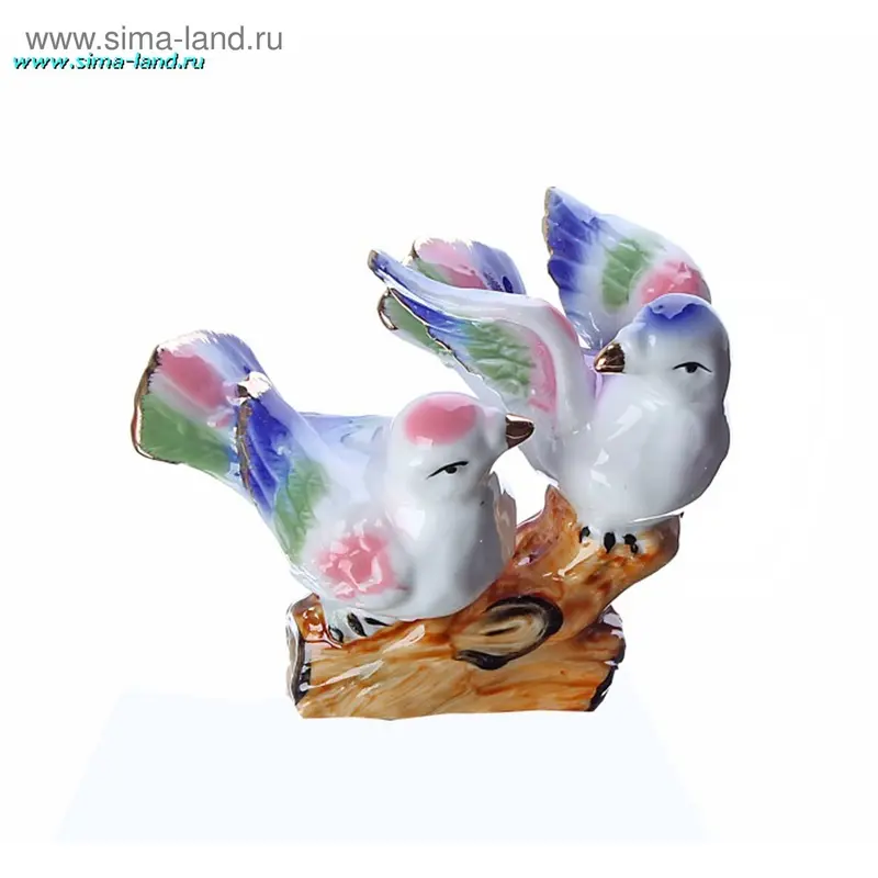 Нэцкэ "2 птички королька на ветке" 10×8 см