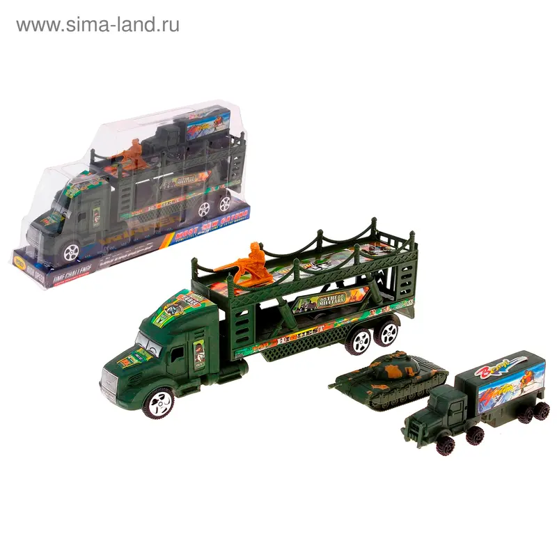Грузовик инерционный "Армия" и 2 машины
