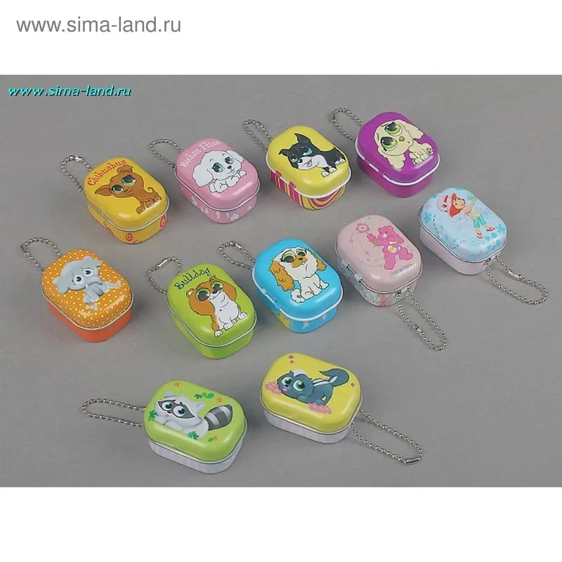 шкатулка металл кошки и собаки ассорти 4*3*2 см