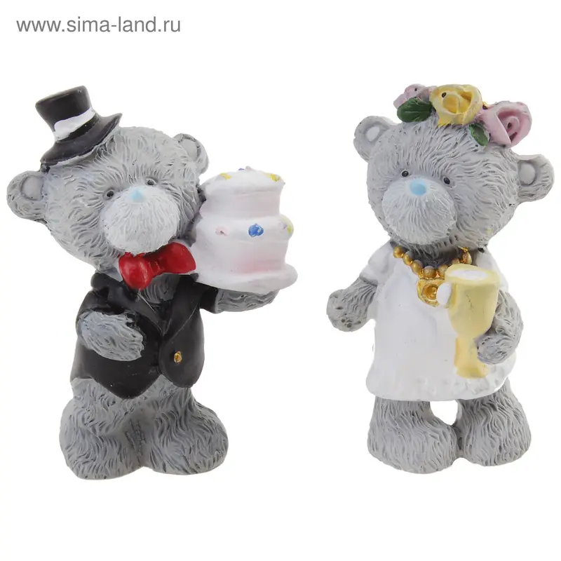 полистоун мишка жених и невеста 4,5*3*2 см