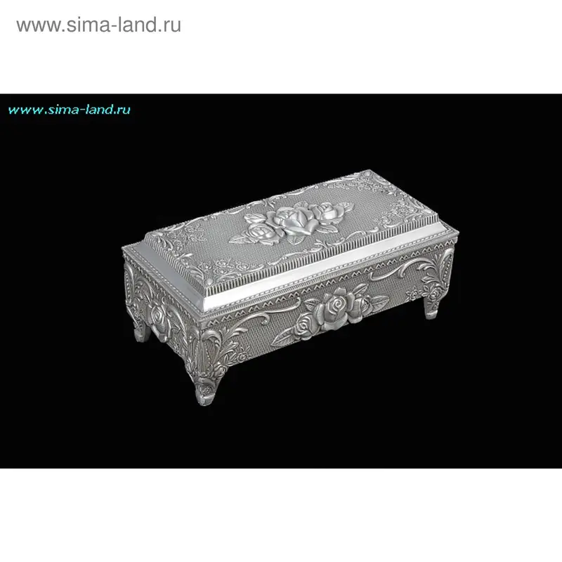 шкатулка металл прямоугольная поляна 19,2*9,7*8,5 см