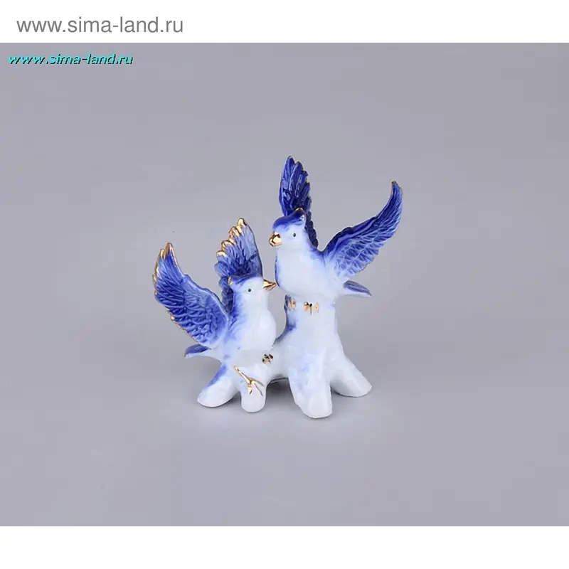 нэцке 2 королька синь К534СЕ 9*11 см