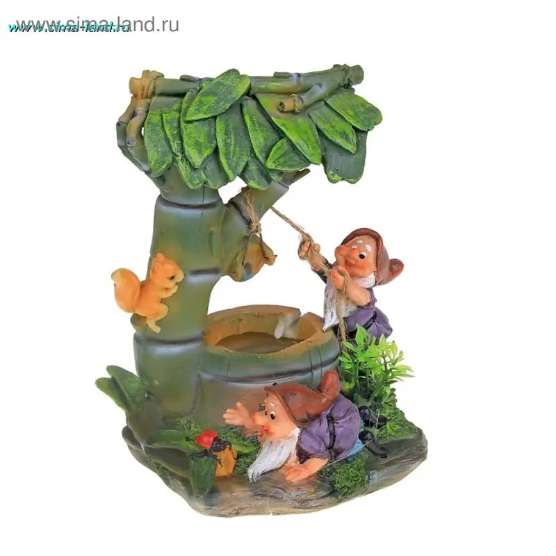 фонтан S гномик с белочкой 21,5*17*13,5 см