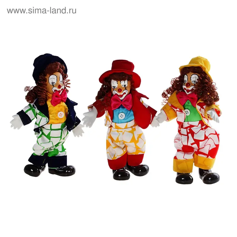 кукла керамика клоун Клёпа 21 см 2 цвета