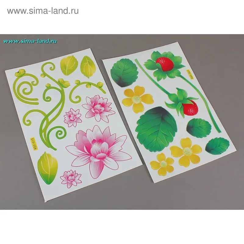 наклейка пластик декор клубничка/лотос 32*21,5 см