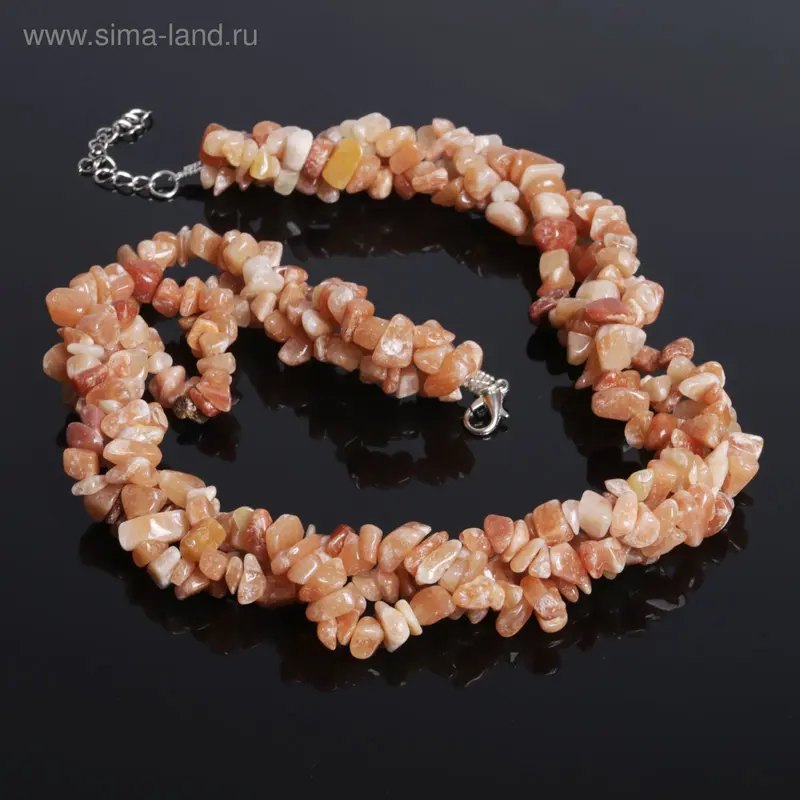 Бусы 3 ряда, крошка «Сердолик», 50см