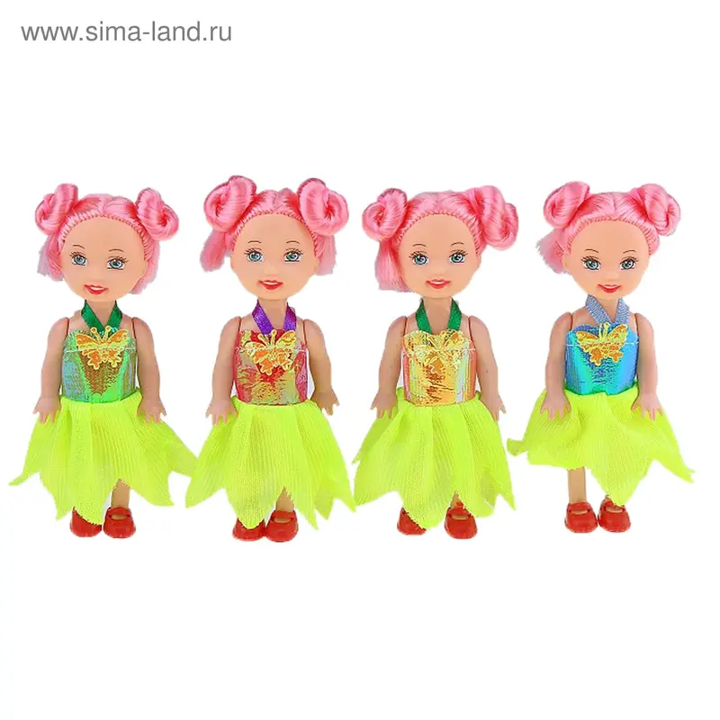 Кукла -малышка, в юбочке цветок, цвета МИКС