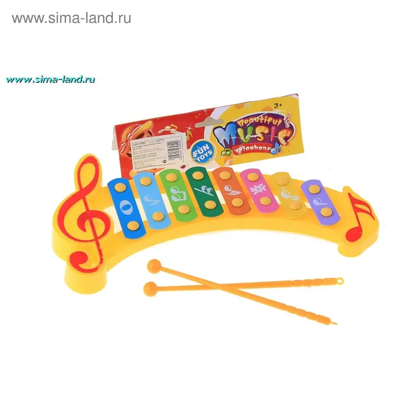 Металлофон "Скрипичный ключ", 8 тонов, 2 цвета